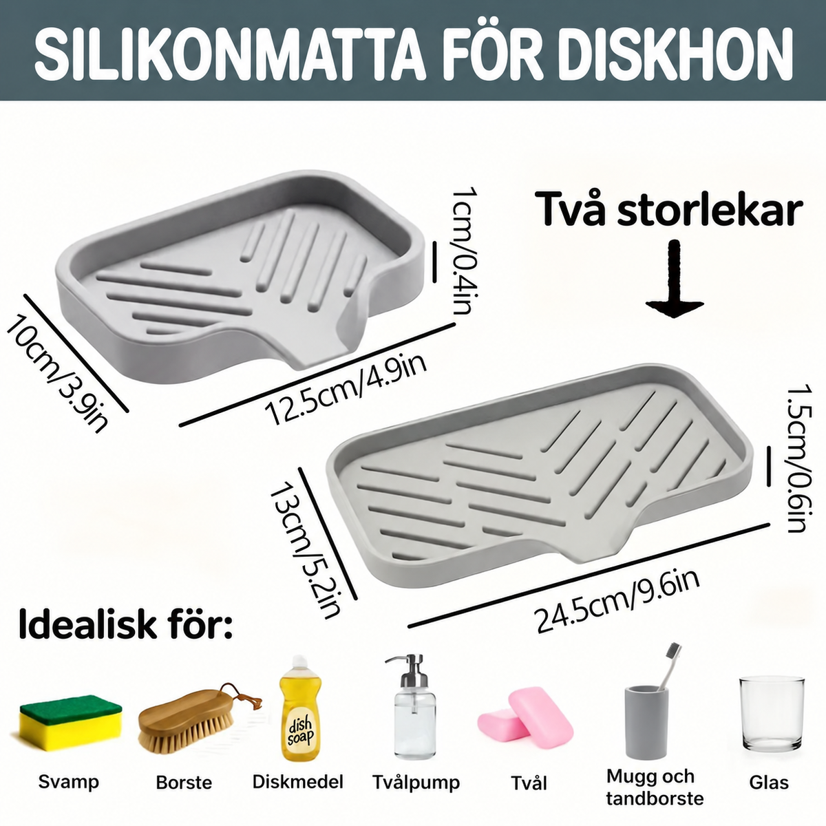 Silikonmatta för diskho och kran