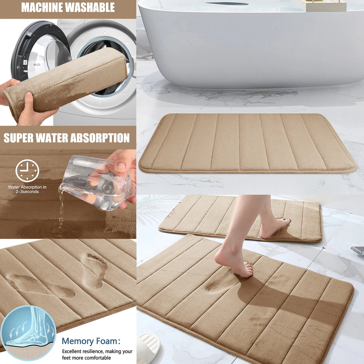 Badrumsmatta i memory foam