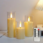LED-blockljus med flimrande låga – 3-pack